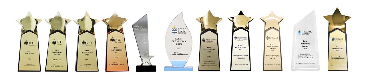 Nhiều giải thưởng danh giá của JCU Singapore đã trao cho INEC tại các hội nghị đối tác toàn cầu thường niên